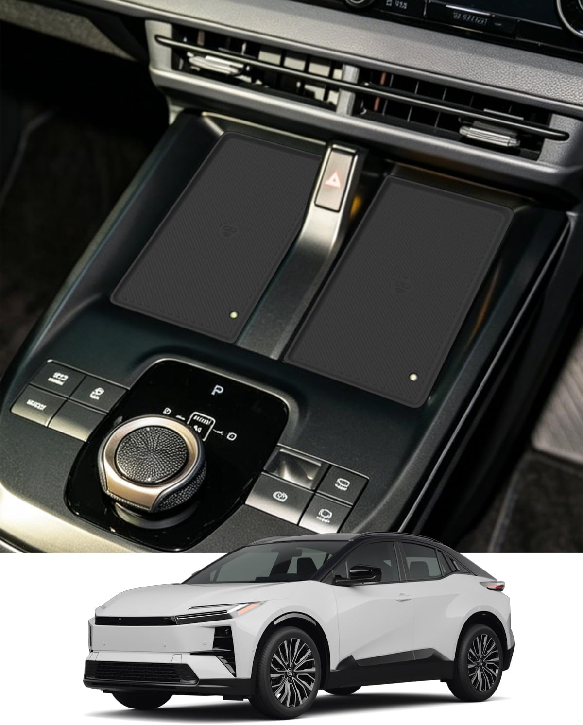 2026 Toyota CHR Charging Silicone Pad Center Console Wireless Charging Mat for 2026 Toyota C-HR SE/XSE Dual Wireless Charging Mat Non-Slip Protective Pad Compatible with 2026 Toyota CH R Accessories