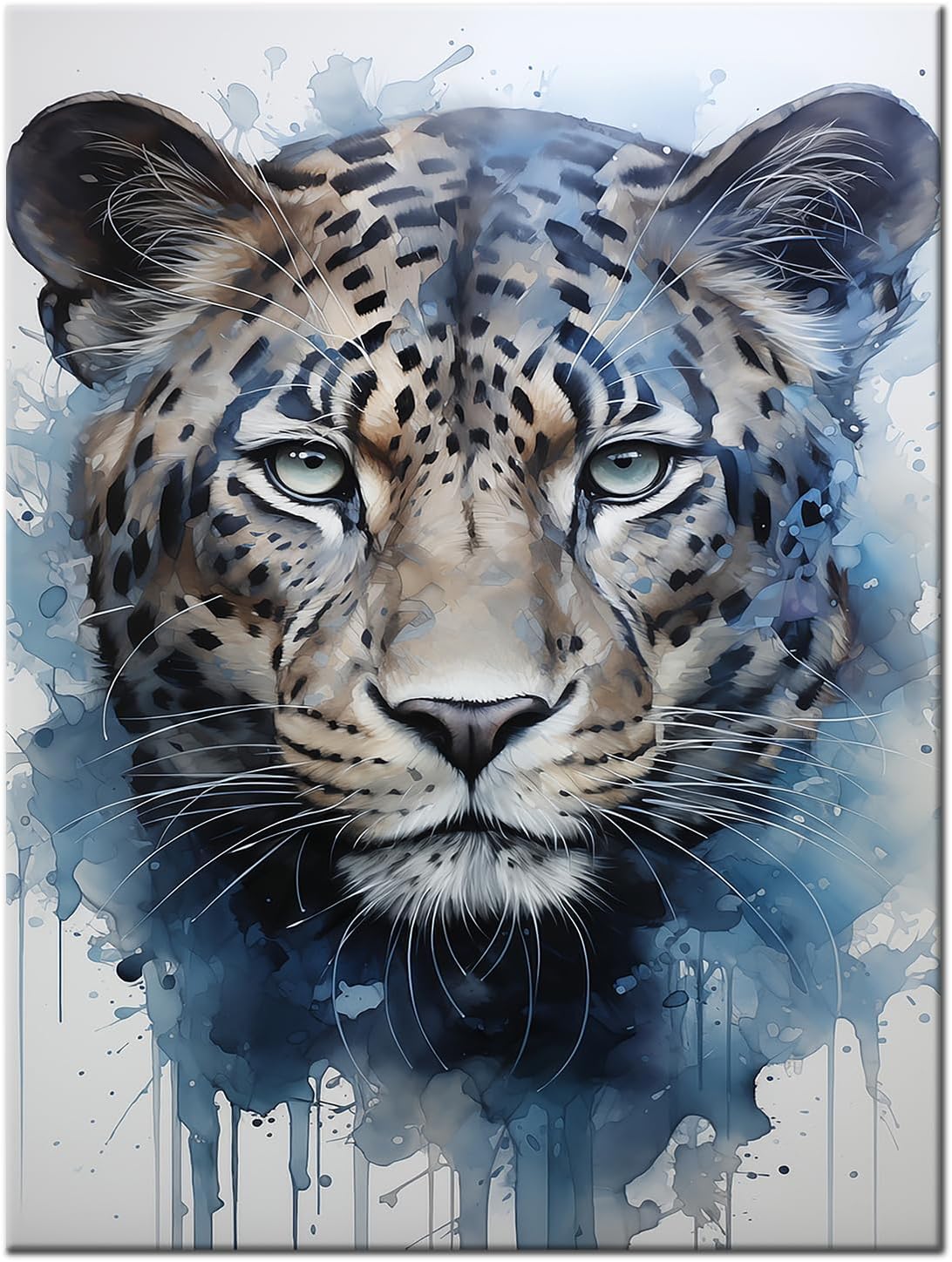 Tiger Canvas Wall Art Wildlife Animal Painting Tiger Poster Print Wall Decor Colorful Animal Picture for Modern Home Bedroom Kitchen Living Room Wall Wooden Framed Ready to Hang [18''Wx24''H]