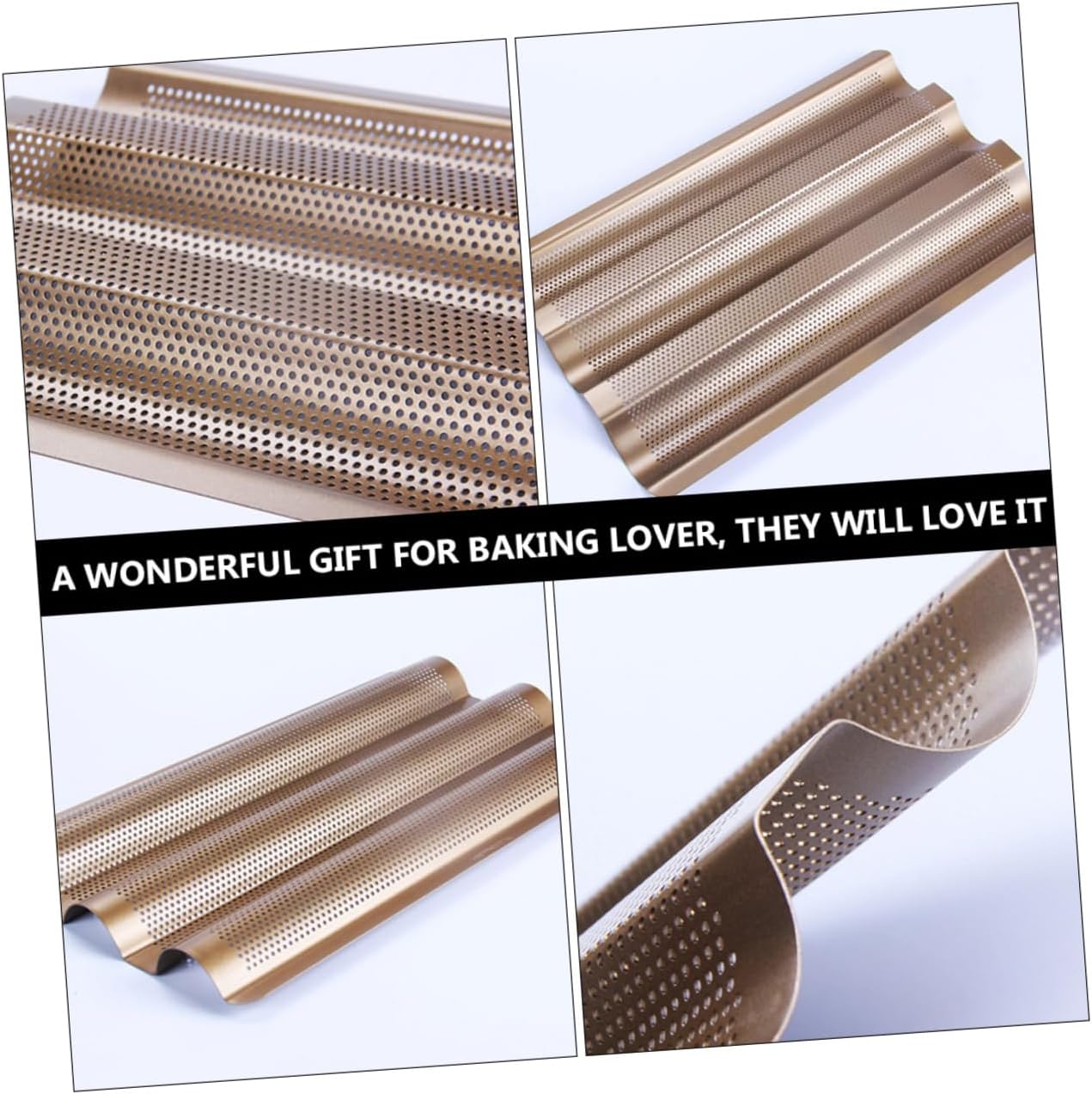 2Pcs Nonstick Baking Tray Three Slot French Bread Mold for Easy Baking Pan for Home Professional Use for Making Baguettes and Loaves