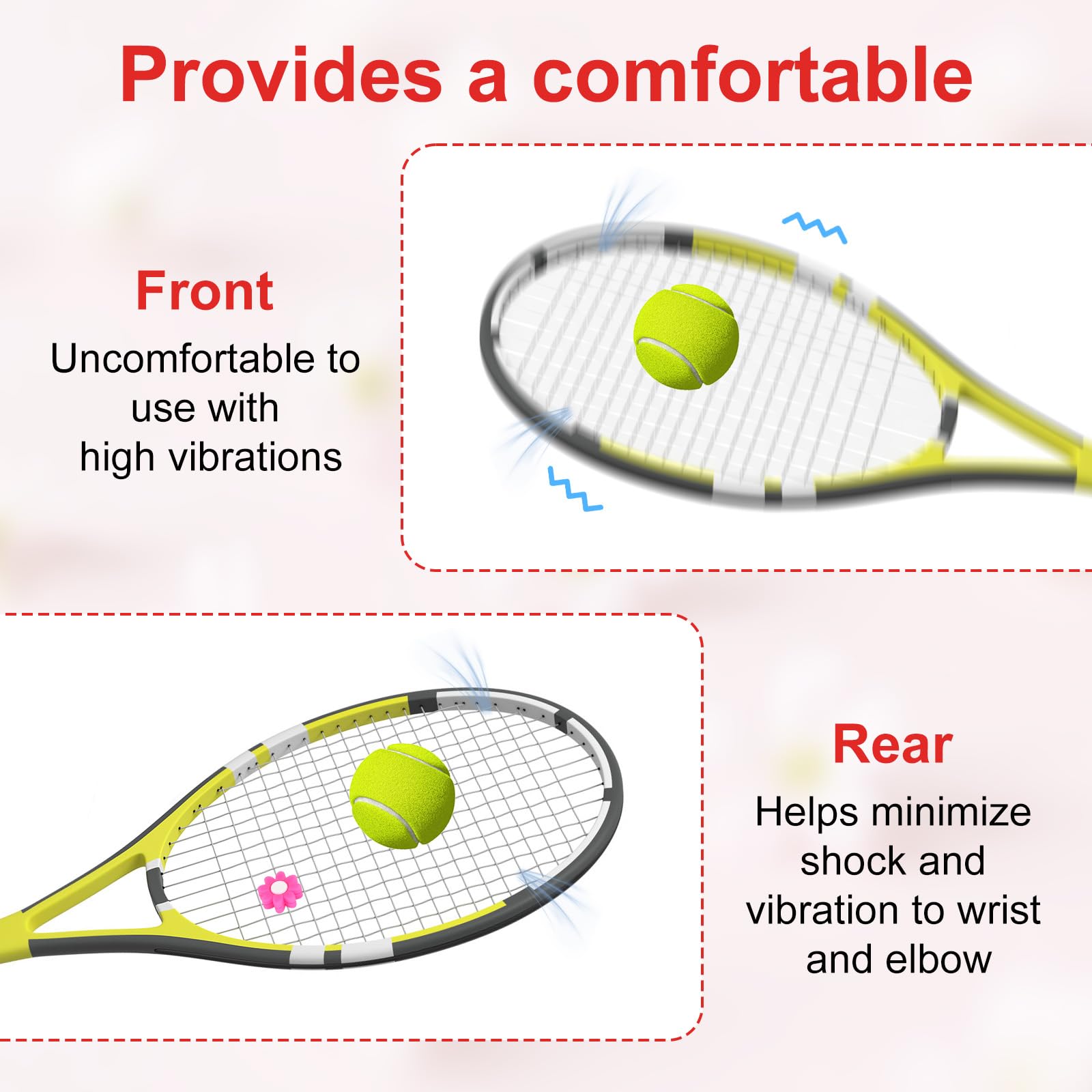 8 Ammortizzatori Per Racchetta Da Tennis Giantree A Forma Di Cuore – Morbidi In Silicone, Antivibrazione, Per Tennis E Badminton, Divertenti E Colorati