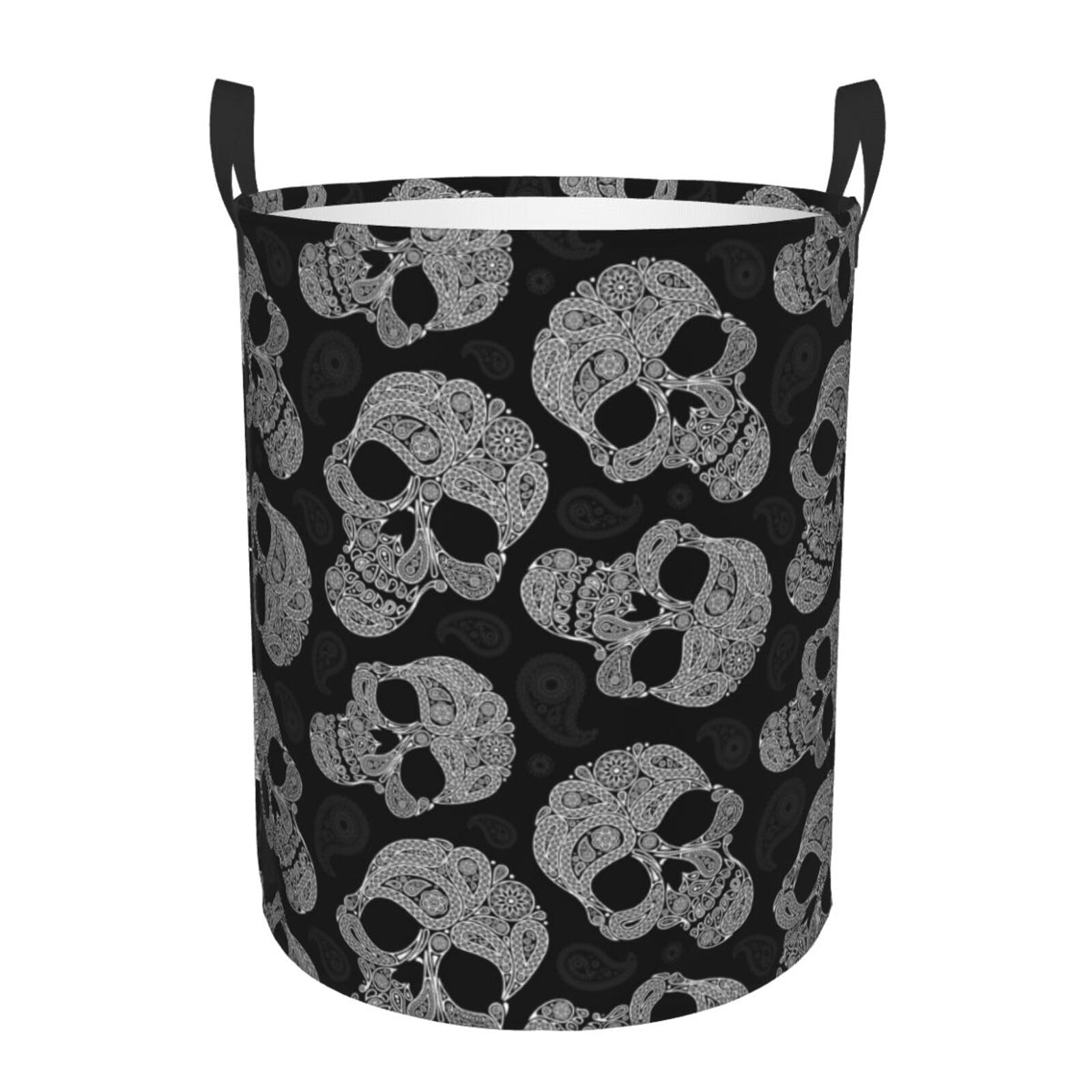 Laundry Basket Skulls Laundry Hamper Waterproof Idea Hampers Large Collapsible Baskets with Handle Suitable for Bedroom Bathroom Utility Room Kitchen