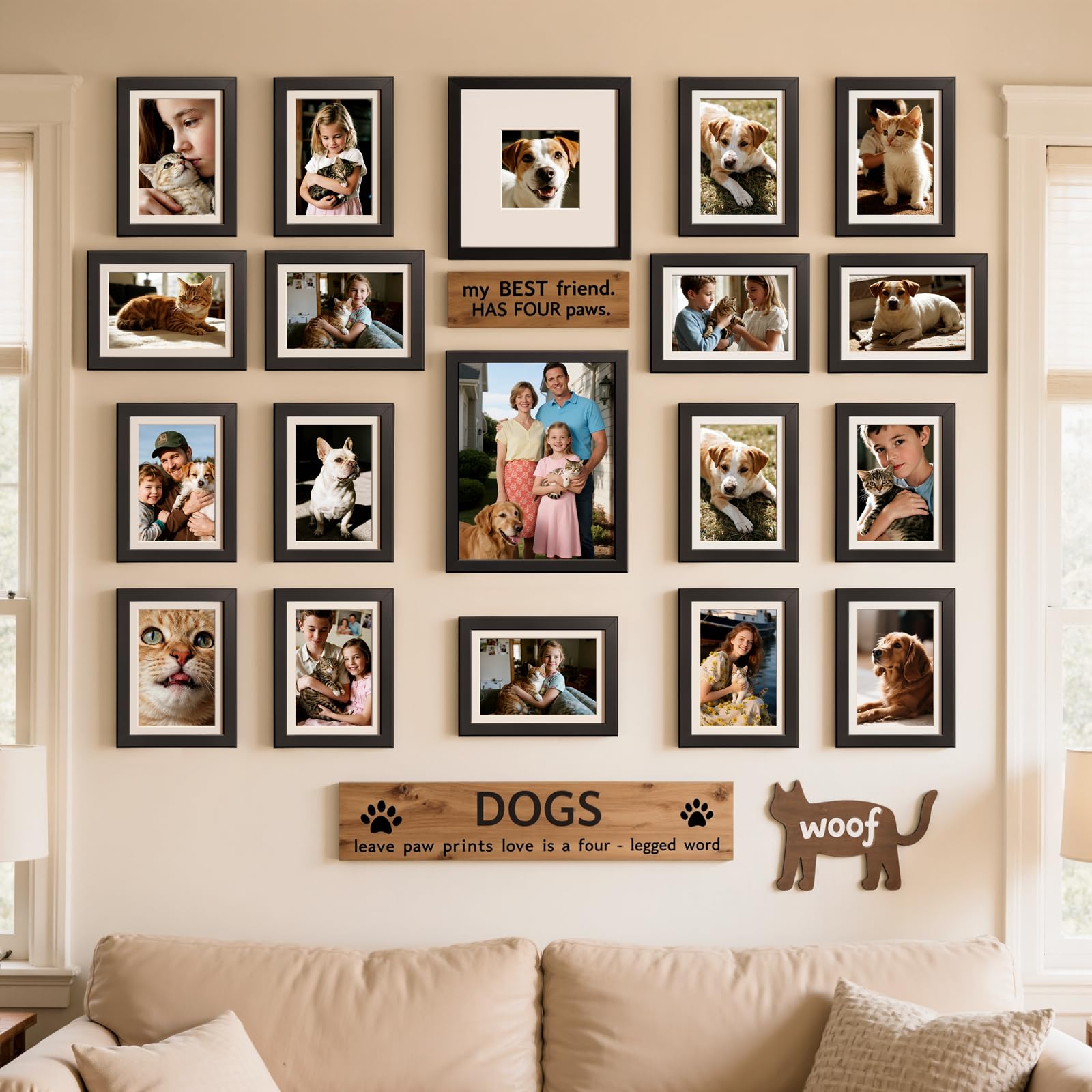 HappyHapi 5x7 Picture Frame Set of 18, 4x6 with Mat or 5x7 Without Mat, 5x7 Black Picture Frame Multi Photo Frames Collage for Wall or Tabletop Display, Picture Frames 5x7 Black