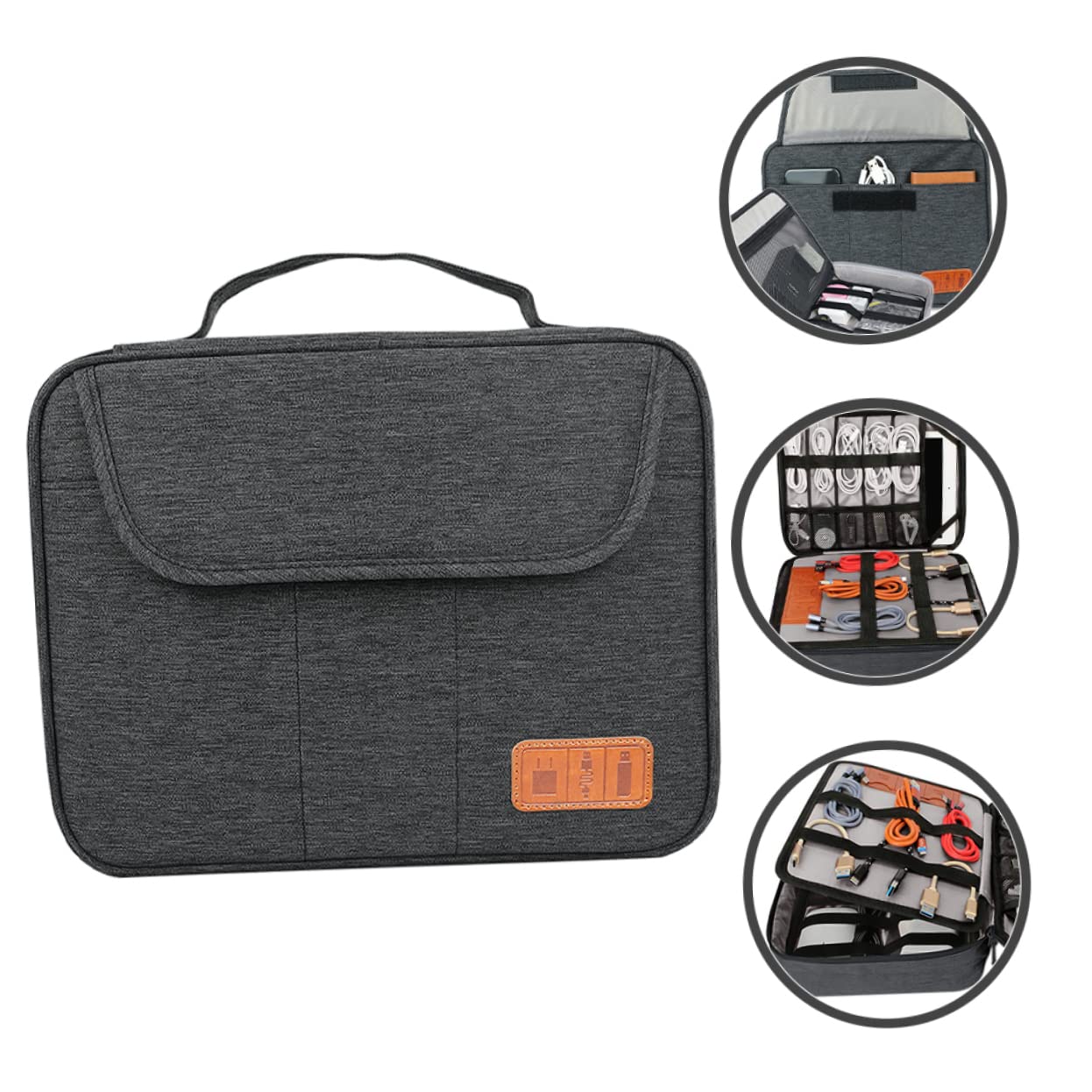 SHINEOFI Borsa Porta Cavi Organizer da Viaggio Strati Custodia per Dispositivi Elettronici Organizzatore per Cavi e Accessori Vari Maniglia per Archiviazione di Telefoni