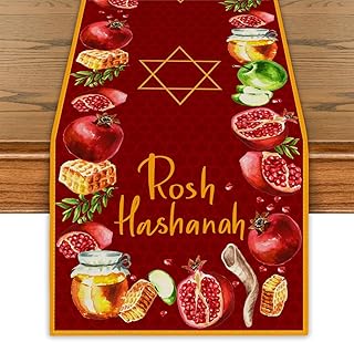 Rosh Hashanah Decorations Rosh Hashanah Table Runner Jewish New Year Table Cover Shana Tova Decor Rosh Hashanah Decorations for Home Party
