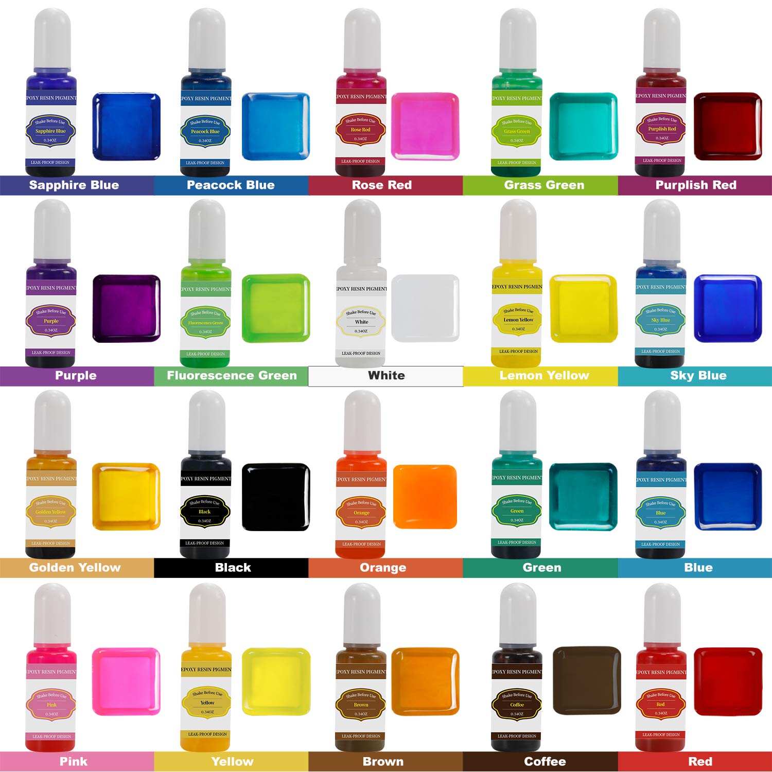 Epoxy Resin Pigment 20 Colors Epoxy Resin Dye Liquid for Epoxy Resin