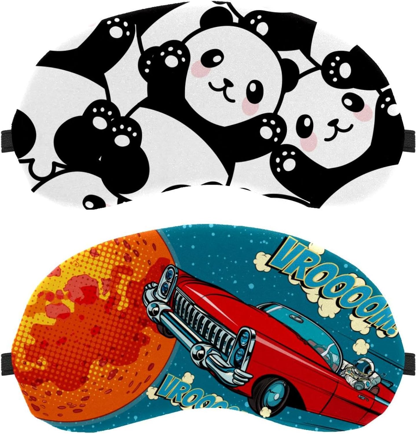 Confezione da 2 mascherine per dormire laterali, divertenti maschere per dormire per auto retrò, blocchi luminosi, morbida copertura per gli occhi per viaggi, pisolini, aerei