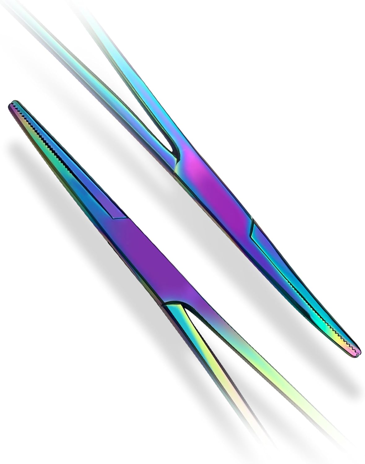 Mosquito Forceps 5" Rainbow Set - Precision Crafting Clamps, Stainless Steel, Multicolor Hemostats for DIY Enthusiasts and Crafters (Mosquito Forceps Straight & Curved 5 Inches)