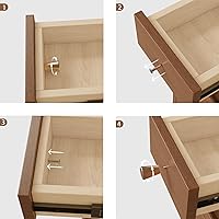 Vista 6 de Narrow Nightstand with 3 Drawers,Solid Wood Narrow Bedside Table Walnut, Modern Skinny Nightstand for Bedroom(Fully Assembly)