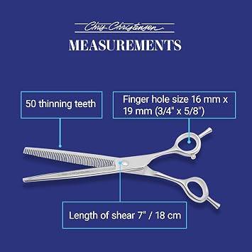 Chris Christensen Classic Series Grooming Shears, 7 in Thinner Shear, Groom Like a Professional, Any Skill Level, Made From 440C Japanese Steel