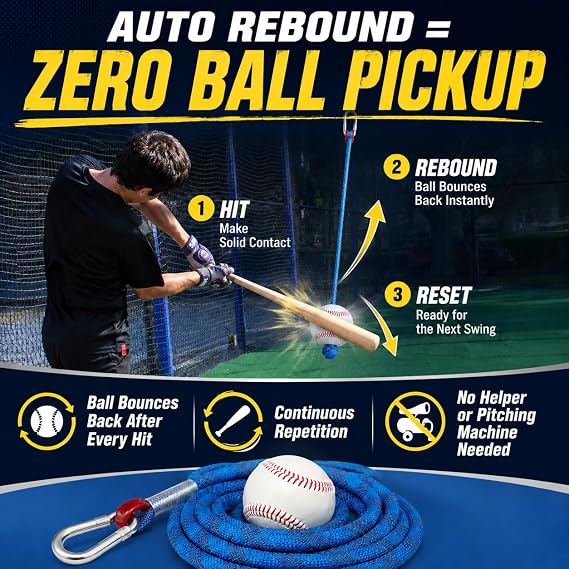 Baseball Softball Batting Swing Hitting Trainer Aid Enhance Hitting Skills with Combined Tee and Front Toss for Easy Drills Ideal for Improving Batting Precision