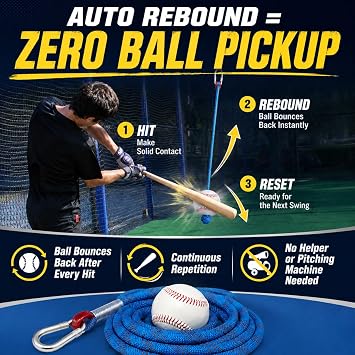 Baseball Softball Batting Swing Hitting Trainer Aid Enhance Hitting Skills with Combined Tee and Front Toss for Easy Drills Ideal for Improving Batting Precision