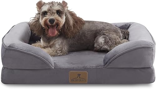 Miniatura 35 de Bedfolks Cama ortopédica para perros, sofá cama impermeable para perros medianos, sofá cama de espuma de huevo para mascotas con funda extraíble