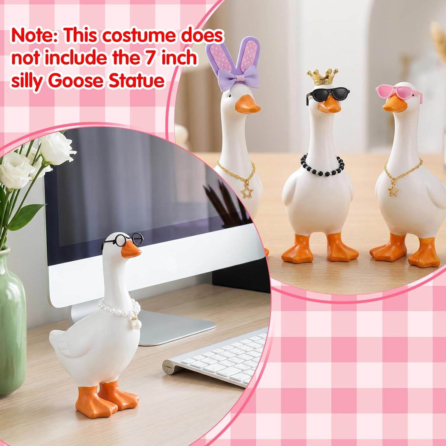 30Pcs Porch Goose Accessories, 7 Inch Desk Goose Outfits Cute image 4