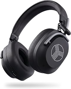 TREBLAB U5 Active Noise Cancelling Headphones Over-Ear, Wireless Bluetooth 5.3 Headphones with Mic, 65-Hr Battery, Hybrid ANC, Multipoint, Deep Bass, IPX4, Foldable for Travel, Work, Commute, Gym