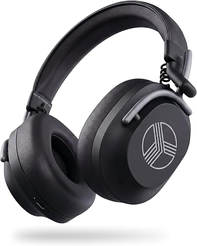 TREBLAB U5 Active Noise Cancelling Headphones Over-Ear, Wireless Bluetooth 5.3 Headphones with Mic, 65-Hr Battery, Hybrid ANC, Multipoint, Deep Bass, IPX4, Foldable for Travel, Work, Commute, Gym
