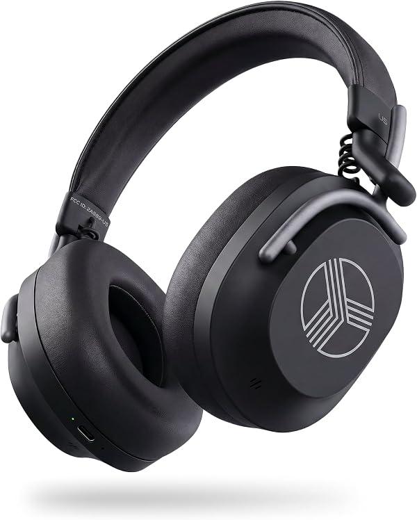 TREBLAB U5 Active Noise Cancelling Headphones Over-Ear, Wireless Bluetooth 5.3 Headphones with Mic, 65-Hr Battery, Hybrid ANC, Multipoint, Deep Bass, IPX4, Foldable for Travel, Work, Commute, Gym