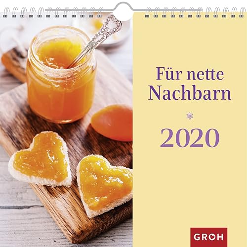 Für nette Nachbarn 2020: Dekorativer Wandkalender mit Monatskalendarium