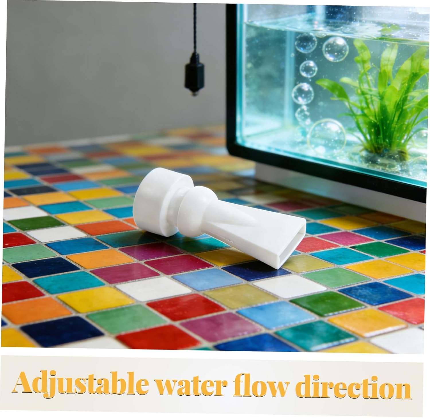 COLLBATH 6pcs Aquarium Water Outlet Nozzle Duckbill 0.8 Inch Adjustable Plastic Pump Fitting for Fish Tank with Gentle Flow Control and Mess-Free Operation in White for Aquatic Tanks