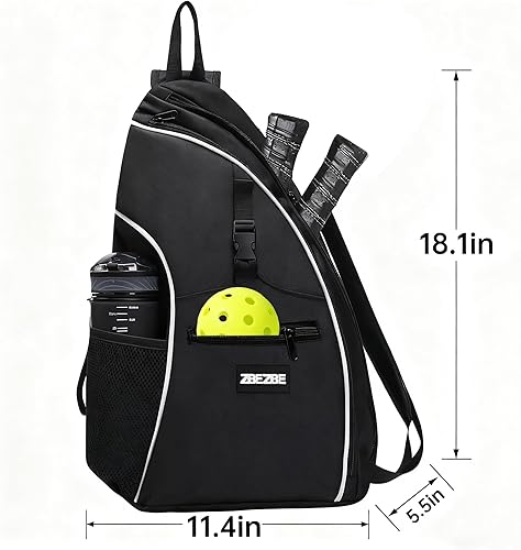 Miniatura 5 de Mochila de pickleball para hombres y mujeres, raquetas de pickleballtenisbádminton, resistente al agua con gancho para valla