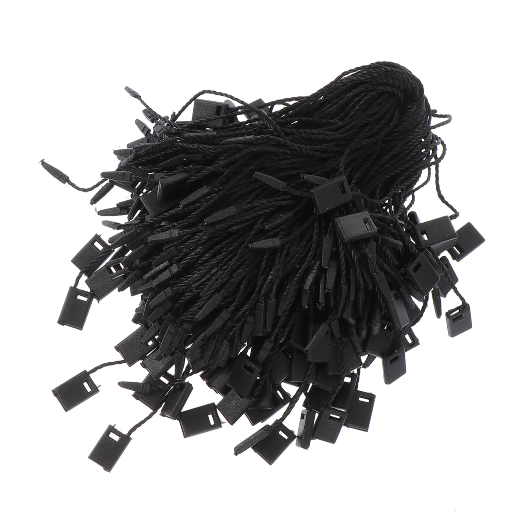 NAMOARLY 1000pcs Sling Shop Clothes Tags Tag Fasteners Labels Hanging Rope Garment Label Fasteners Hanging Ropes Merchandise Tags Hanger Ropes Tag Snap Lock Black Plastic