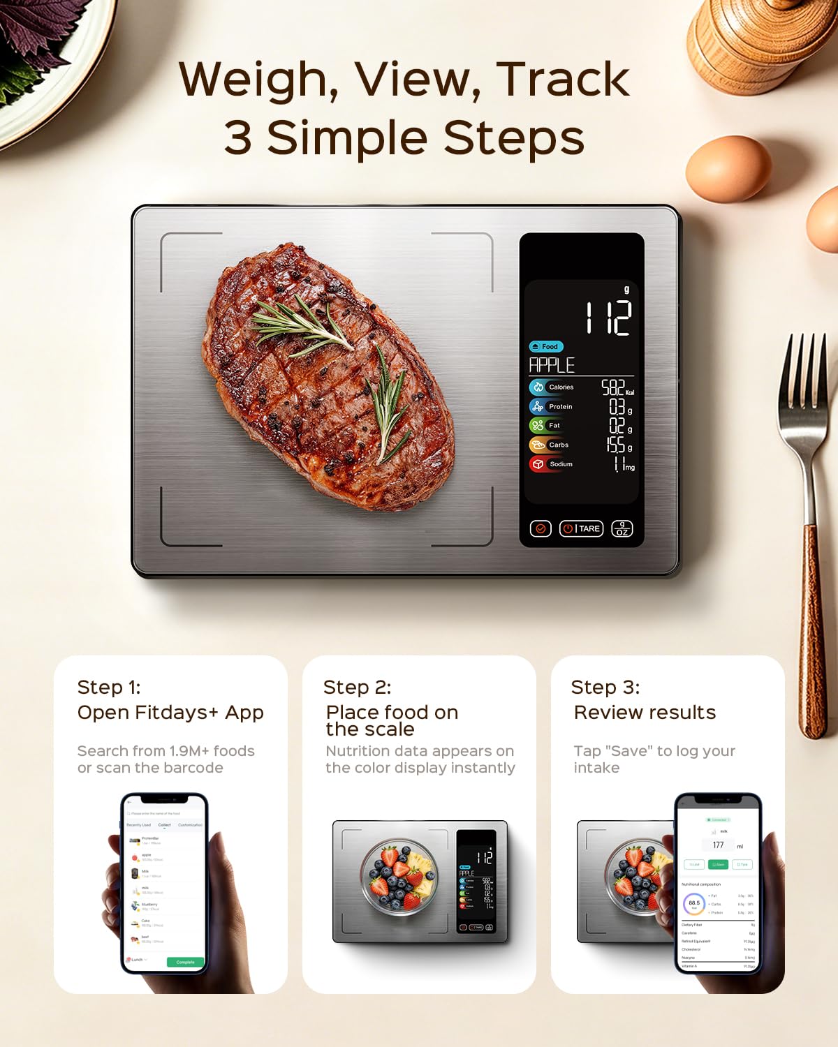Balance de Cuisine Alimentaire avec Calcul des Calories