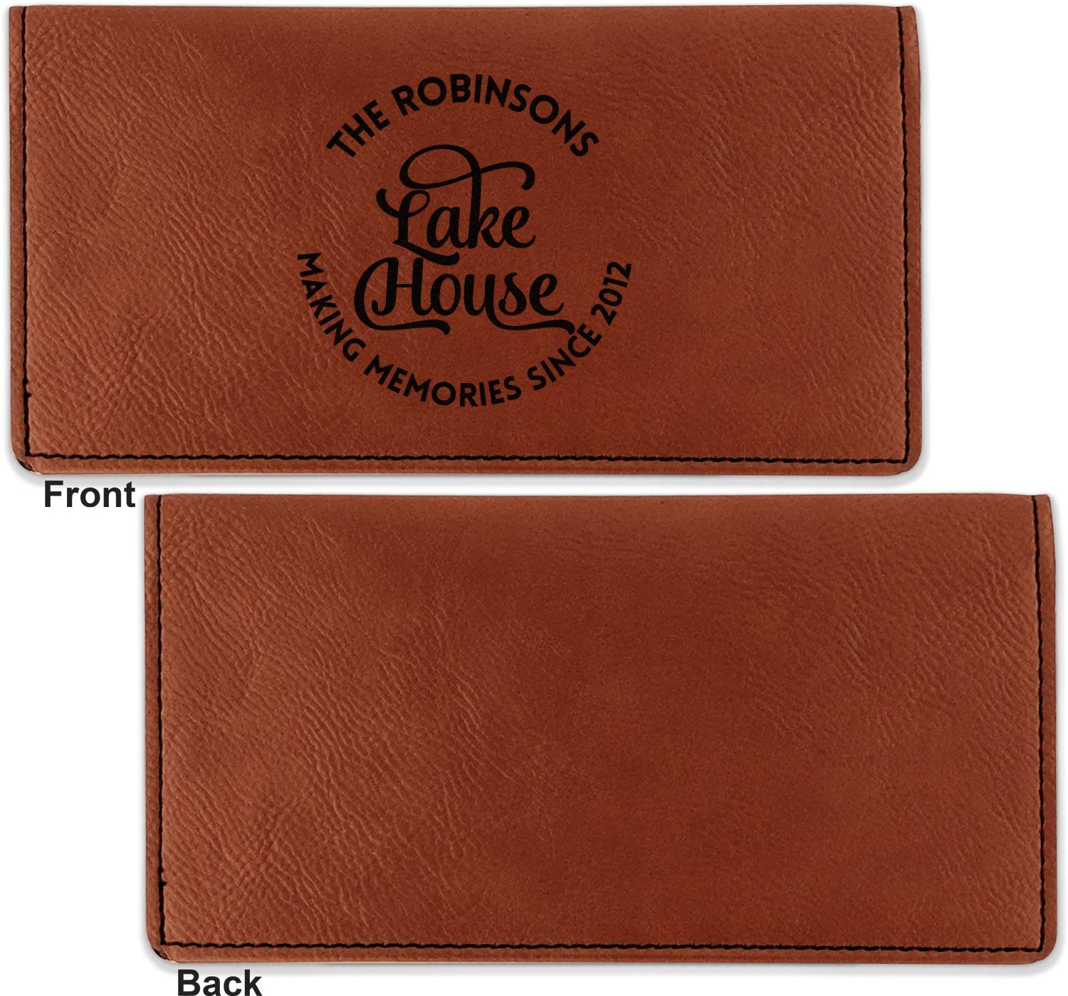 RNK Shops Personalized Lake House #2 Leatherette Checkbook Holder - Single Sided