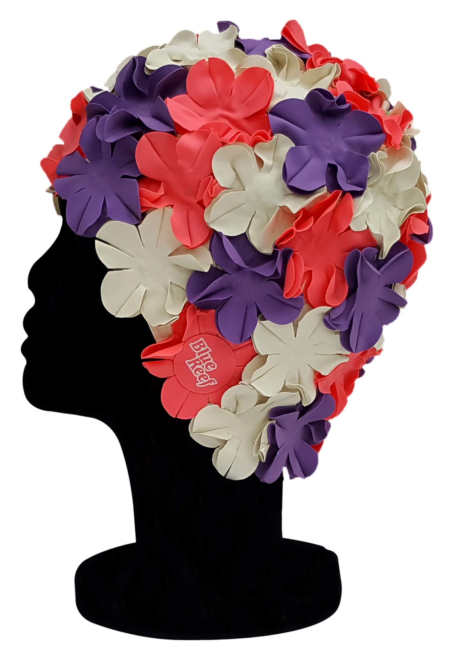 Bonnet De Bain Vintage Floral Pour Femme - Motif 3 Fleurs 3D - Taille Unique Adulte - Blue Reef Tokyo