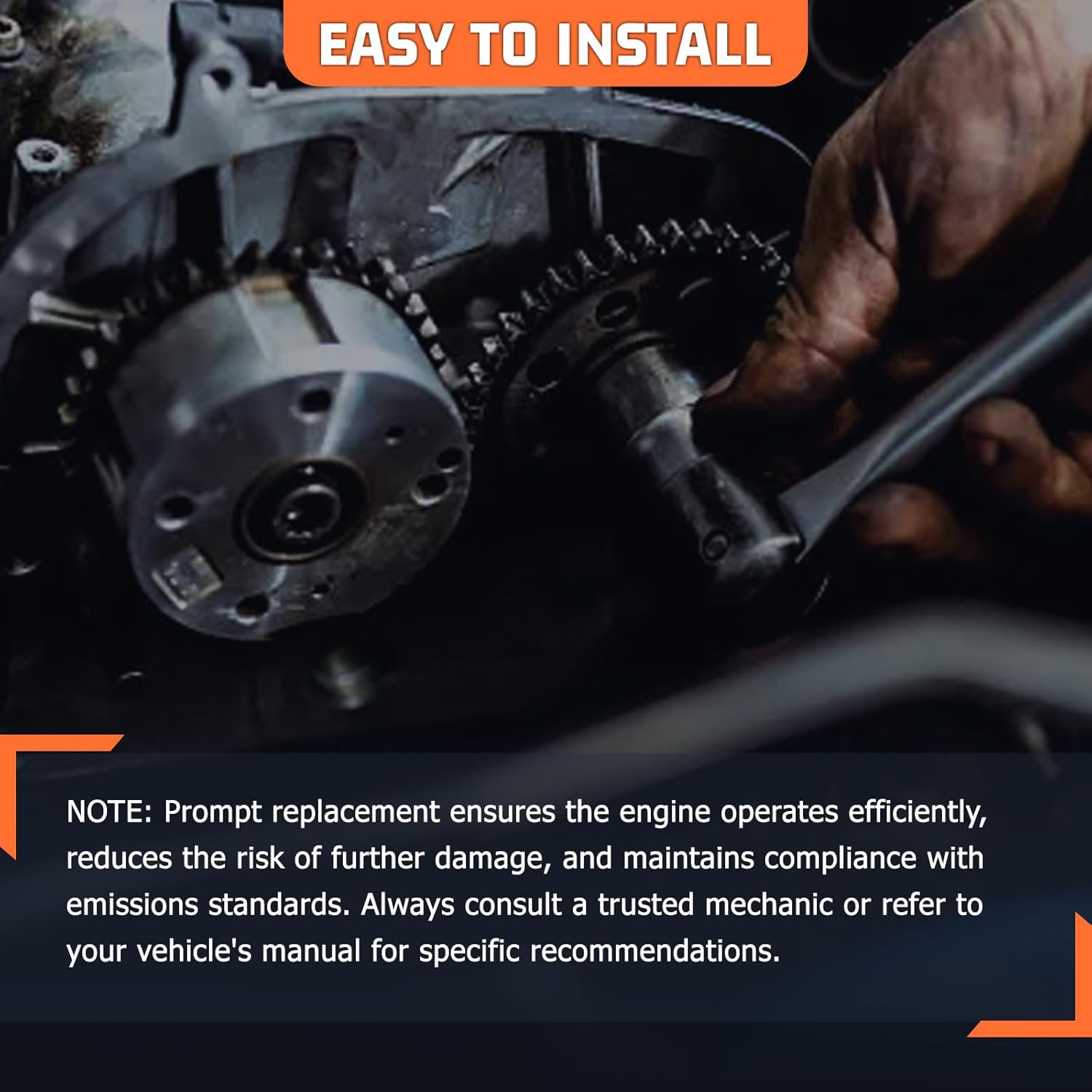 2435023775 Intake Variable Valve Timing Sprocket Cam Phaser for Hyundai Elantra 2003-2012, Tiburon 2003-2008, Tucson & for Kia Soul, Spectra, Spectra5, Sportage, Replace#2435023800