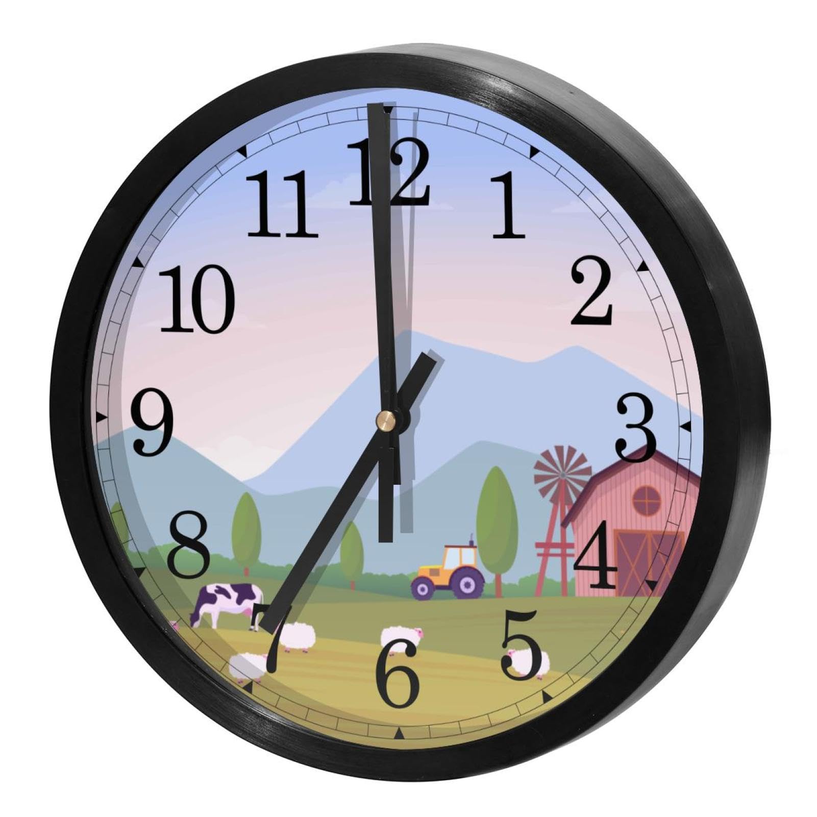 Horloge murale ronde au style ferme pour une cuisine chaleureuse