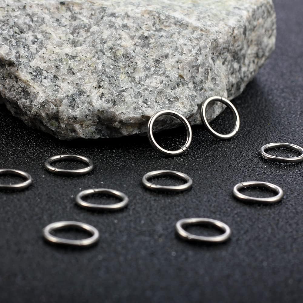 Earbility 10 PCS Ring Stacks Stainless Steel Segment Hoop Ear Cartilage Tragus Helix Lip Piercing Nose Rings Nipple Septum Clickers Body Jewelry - Image 7