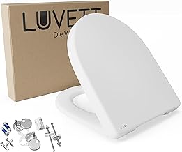 LUVETT® White D Shape Soft Close Toilet Seat with 3 Fixings