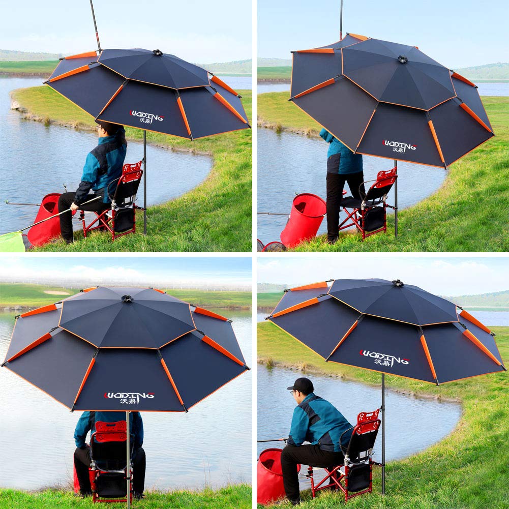 XJBTBA Parasol ogrodowy Parasol Parasol wędkarski Parasol ogrodowy Parasol ogrodowy Parasol targowy Parasol tarasowy Parasole plażowe, ochrona przed słońcem Ochrona UV, obrót o 360°, okrągłe podwójne