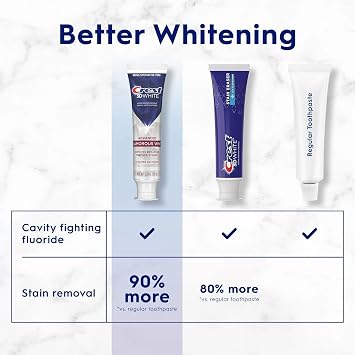 Crest 3D White Advanced Glamorous White Toothpaste for Whiter Teeth, 93g, Pack of 2