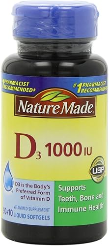 Nature Made, Vitamina D3 1,000 I.u. Cápsulas blandas líquidas, 100 unidades (paquete de 3)