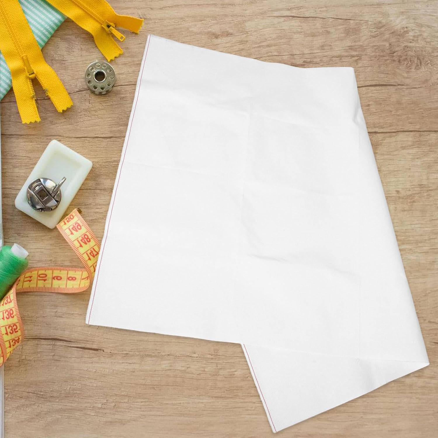 Lurrose 14ct White Cotton-Polyester Cross Stitch Fabric 100x150cm Thick Embroidery Cloth for DIY Needlework and Sewing Projects