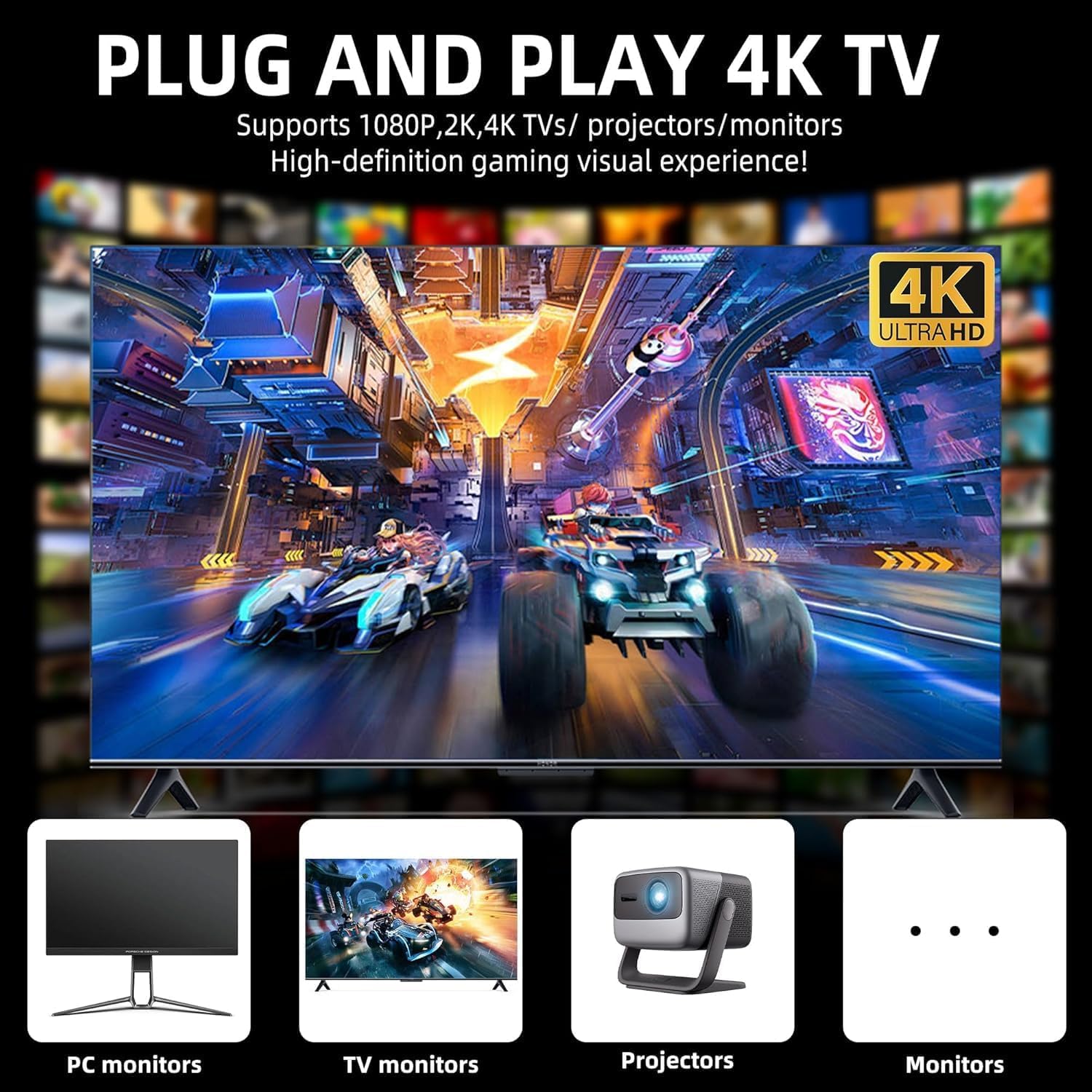 2026 4K TV Gaming Console | Plug & Play HDMI R-etro Style Game System with 2 Wireless Controllers | Family Entertainment Console | (Special Edition 2026) A2 2