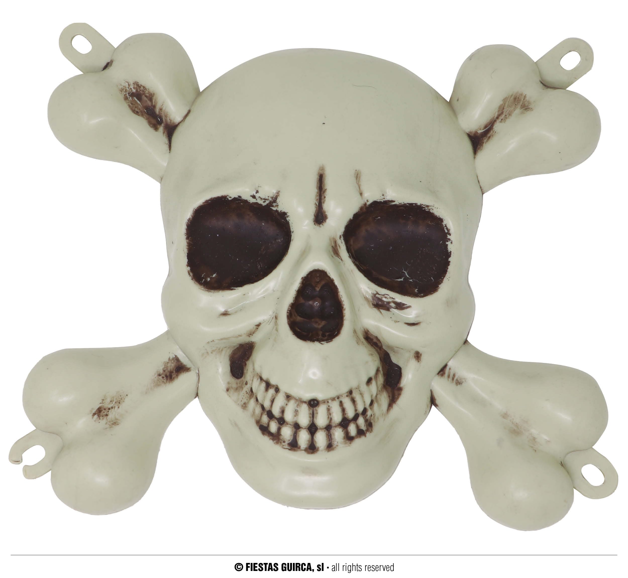 FIESTAS GUIRCA | Pirate Skull (25x30 cm) - Halloween Decoration and Skeletons and Pirates Fancy Dress Parties - Ideal for Celebrations and Events