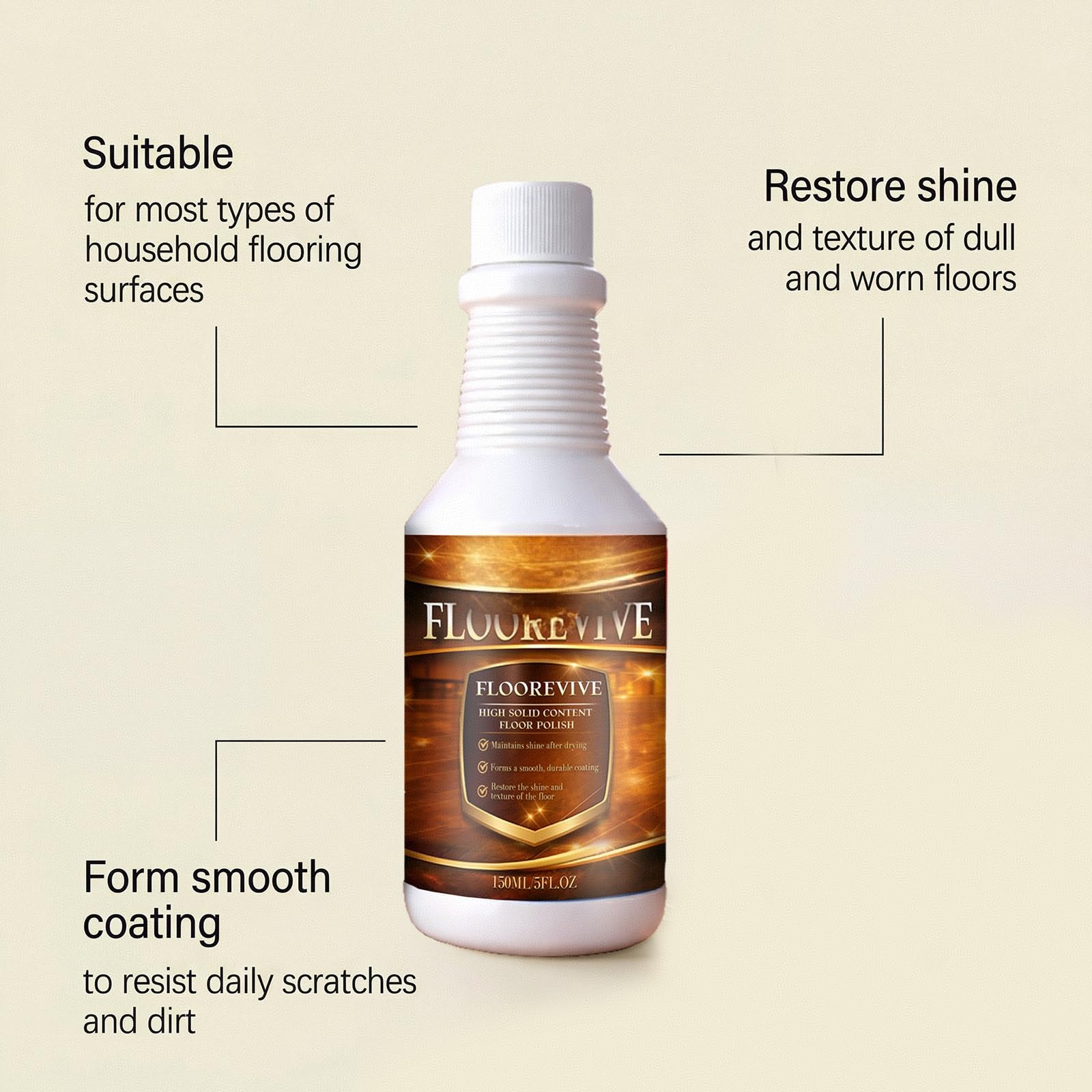 Restaura Shine & Cover Fine Scratches Floor Polish, Quick Shine Floor Cleaner Polish, Wood Fl/oor Natural Care And Repair Agent,High-Solids Flo/or Restorer para la eliminación de pequeños arañazos (5
