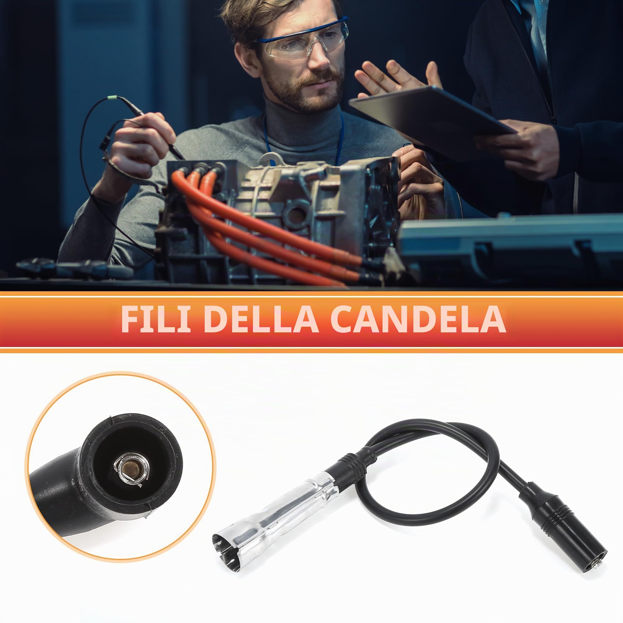 QUARKZMAN Bobina Candele Cavo Di Accensione Per VW Golf Confezione Da 5 | Colore: Nero, Materiale: Silicone, Nichel, Acciaio Inossidabile, OE: N10050205, Compatibile: Per VW Golf II, Per VW Lupo
