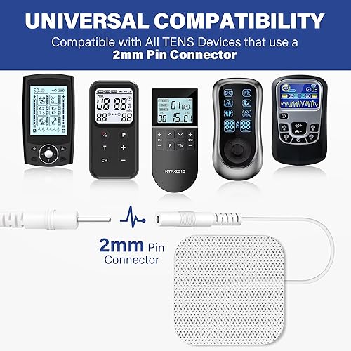 Miniatura 2 de LotFancy TENS - Almohadillas de electrodo de unidad, 80 unidades TENS de 2 x 2 pulgadas para electroterapia estimulador muscular EMS, reemplazo de