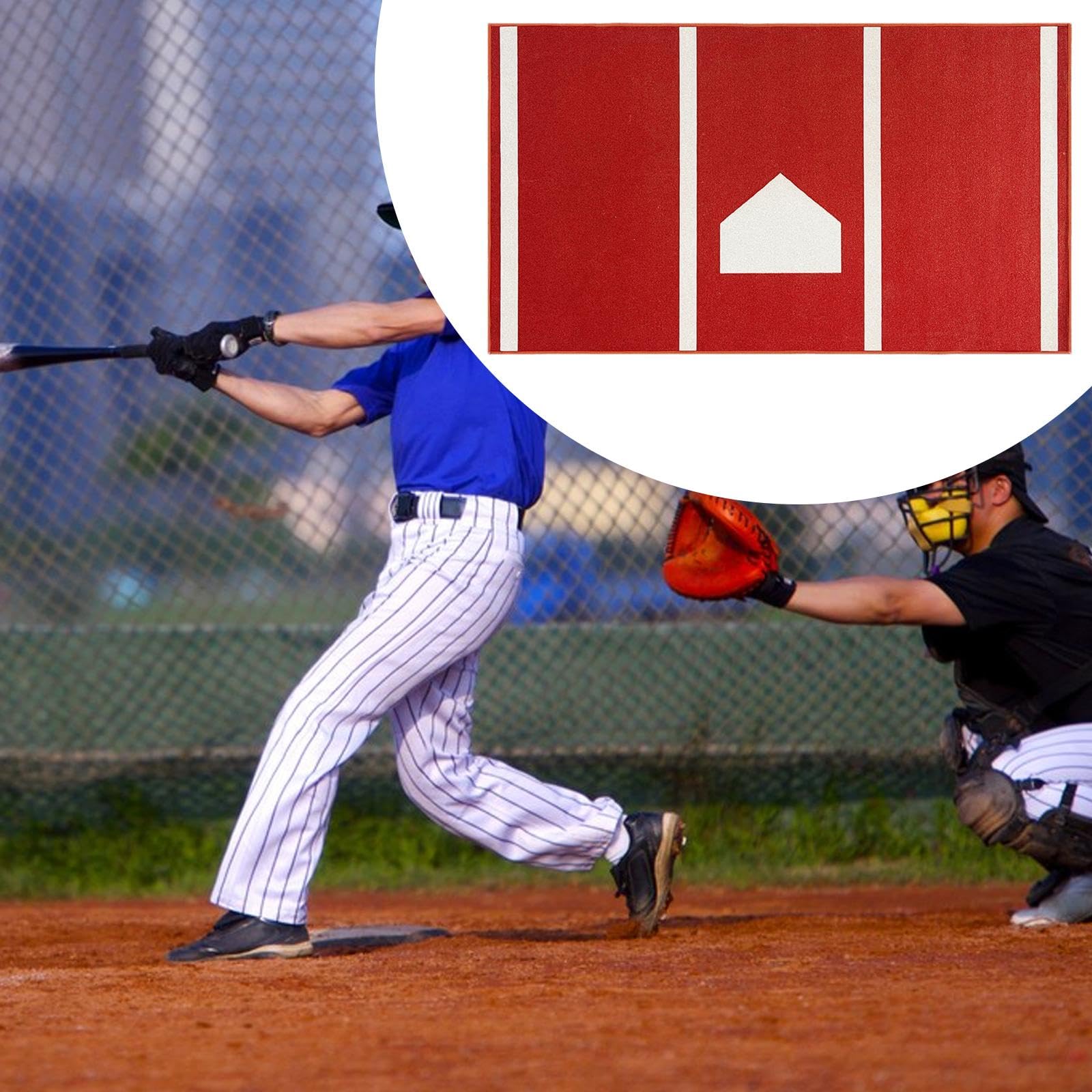 Tapete de Bateo de Béisbol, Antideslizante, Portátil Y para Uso en Interiores, Apto para Entrenamiento de Béisbol Y Sóftbol.
