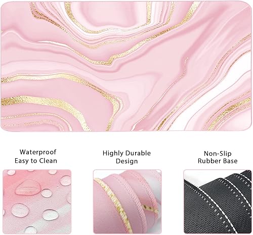 Miniatura 4 de Juego de Alfombrilla de Ratón y Teclado, Alfombrilla de Ratón Extendida + Soporte de Reposamuñecas para Teclado, Espuma Viscoelástica Ergonómica de