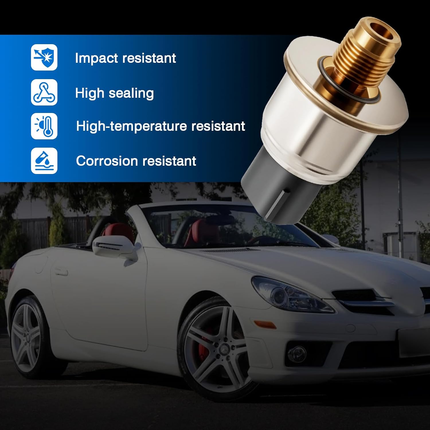 Brake Fluid Pressure Sensor Compatible with 2003-2011 Mercedes Benz CLK320 CLK500 SLK280 SLK350 ML350 Replacement for A0025428418 0025428418 002542841864 A002542841864