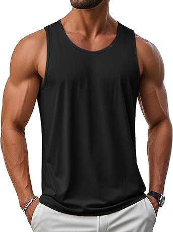 MAGCOMSEN Mens UPF 50+ Tank Top Sleeveless Muscle T Shirts Sport Gym Tanks