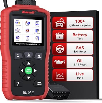 iCarsoft OBD2 Scanner Volvo/Saver Full System Detail Diagnostic Tool Oil/SAS Reset/Live Data ABS Airbag Engine Transmission Code Reader 10 OBD2/EOBD/CAN Scan Tool