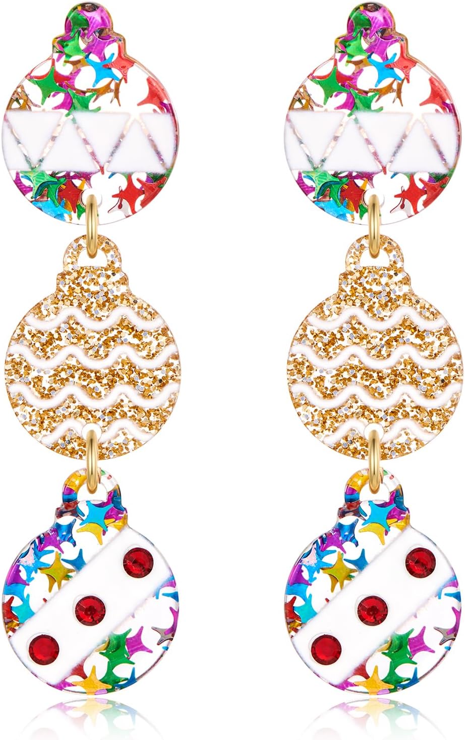 Christmas Light Bulb Earrings for Women Colorful Holiday