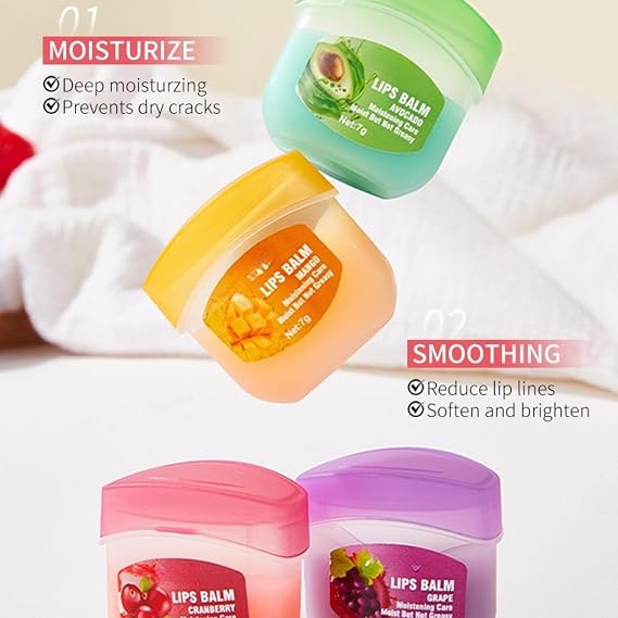 Lip Balm Set 16 PCS - 8 Fruity Flavors, Moisturizing & Repair for Dry Lips | 8 Fruity Flavors Natural Organic Lip Care, Vegan Mini Lip Balm Multipack Gift Set for Women, Teens and Girls,Portable Design