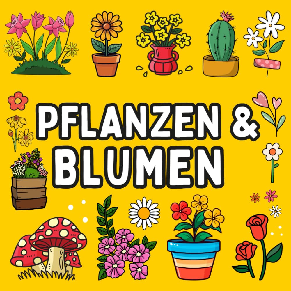 Fettes und Einfaches Blumen- und Pflanzen-Malbuch: 51 große und einfache Motive für Erwachsene, Senioren und Kinder