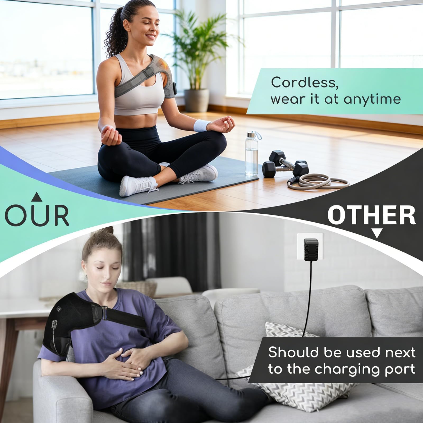 Massaggiatore Per Spalle Triple Method, Massaggiatore Portatile per Spalle E Collo, Shoulder Massager, Tre Impostazioni Regolabili, Allevia Delicatamente Dolore Collo e Spalle