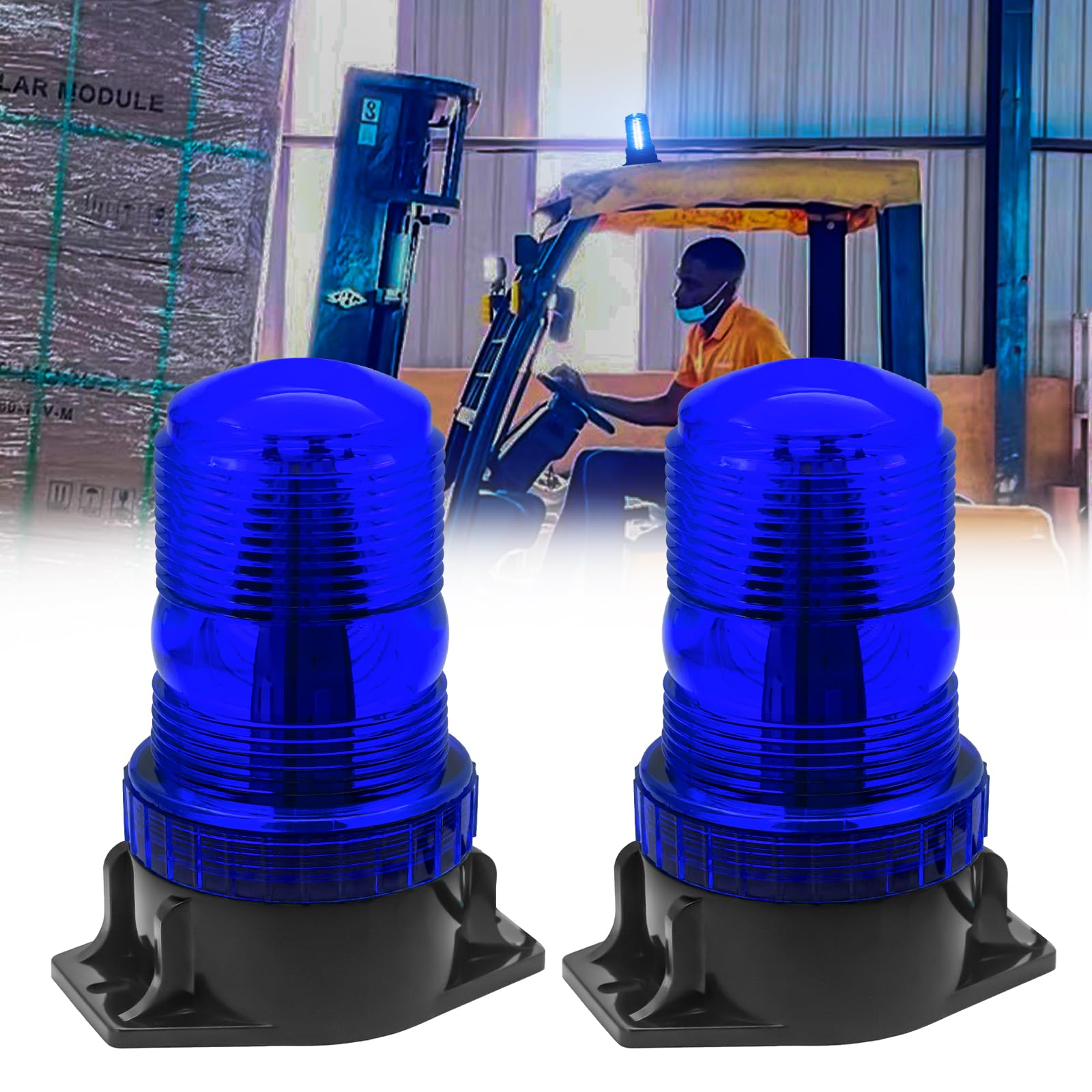 Biqing 2PCS 30LEDs Lampeggiante Blu,Luce LED Stroboscopica Lampeggiante di Emergenza 12V 24V Luce di Emergenza per Auto Veicoli Camion Trattore